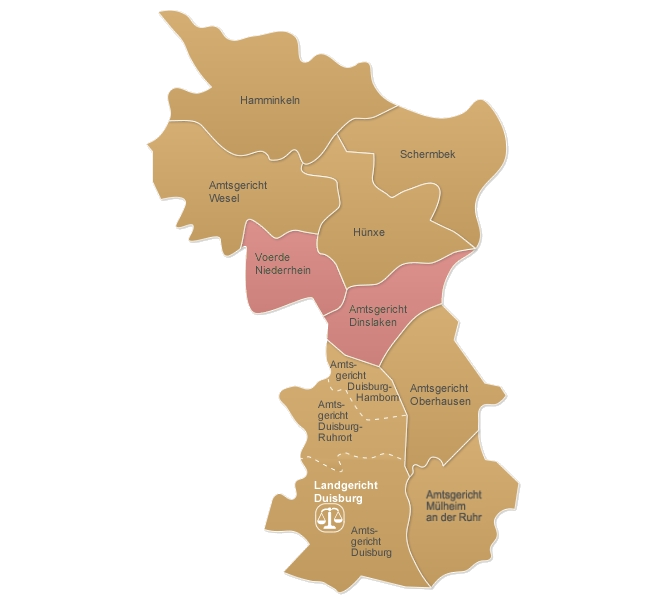 Karte des Landgerichtsbezirks Duisburg Karte des Landgerichtsbezirks Duisburg